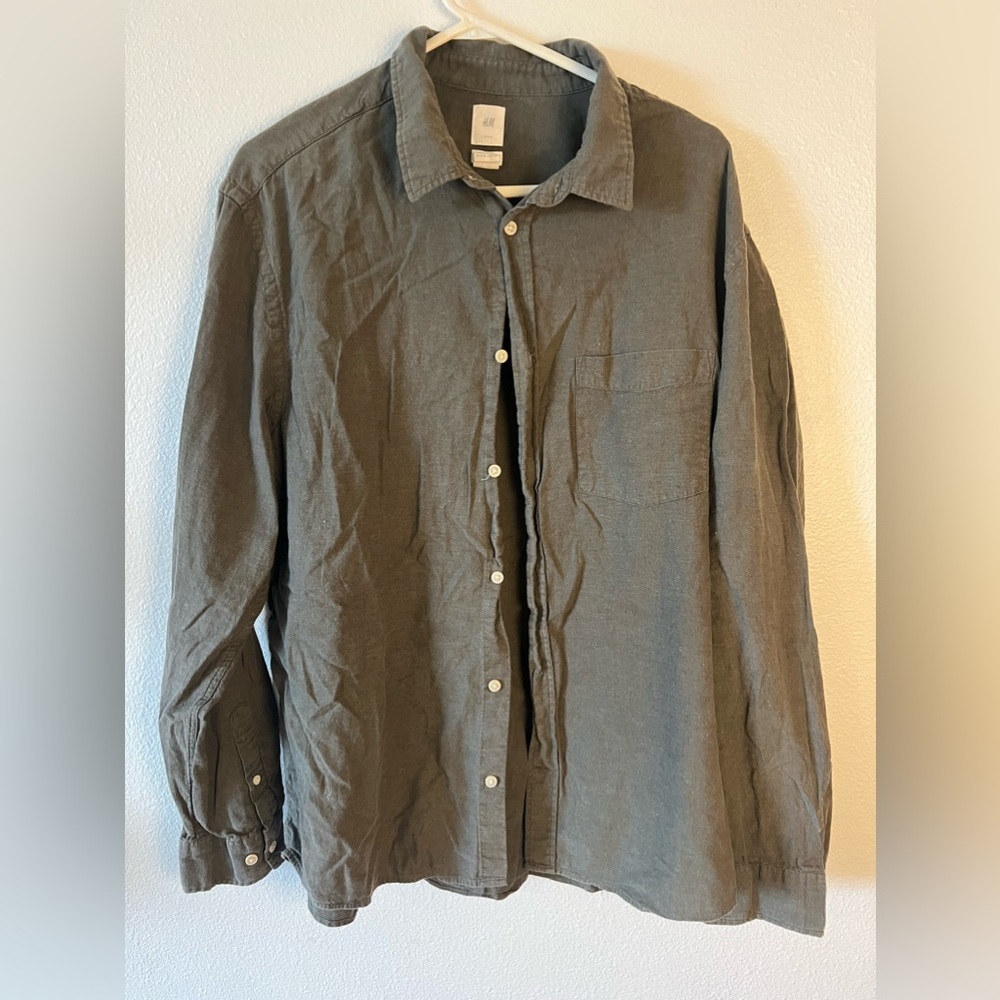 H&M green flannel